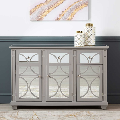 Glass deals mirrored sideboard