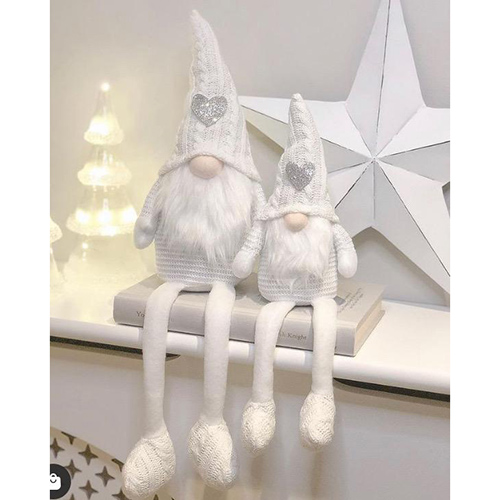 Set Of 2 Knitted White Gonks